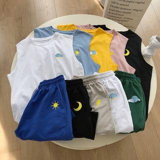 Embroidered Tank Top / Sweatshorts / Set