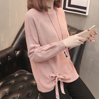 Plain Drawstring Sweater