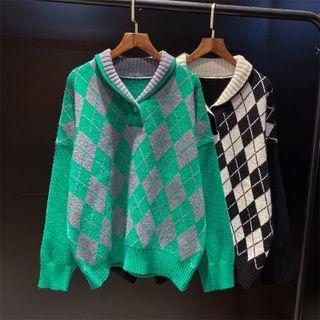 Retro Plaid Knit Top