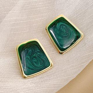 Geometric Alloy Earring 1 Pair - Green - One Size