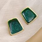 Geometric Alloy Earring 1 Pair - Green - One Size