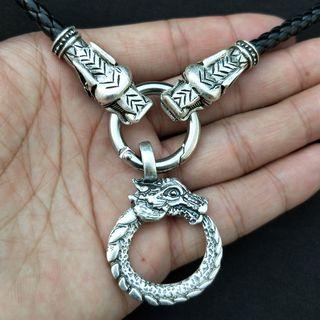 Alloy Dragon Hoop Pendant Necklace