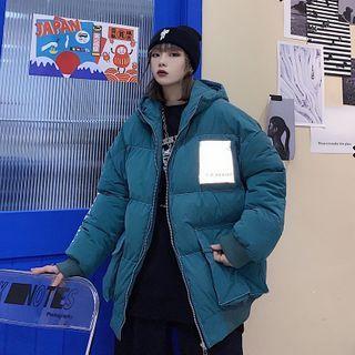 Padded Reflexive Print Zipped Coat