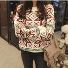 Floral Print Knitted Pullover