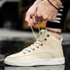 High Top Canvas Lace-up Sneakers