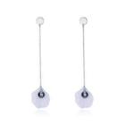 925 Sterling Silver Scalloped Pearl Earrings Silver - One Size