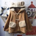 Bear Ear Hooded Fleece Duffle Jacket