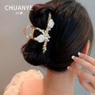 Flower Faux Pearl Alloy Hair Clamp 01 - Flower - White - One Size