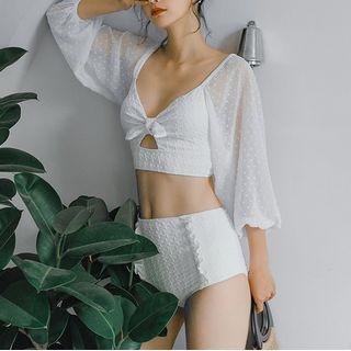 Set: 3/4-sleeve Swim Top + Bottom