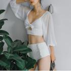 Set: 3/4-sleeve Swim Top + Bottom