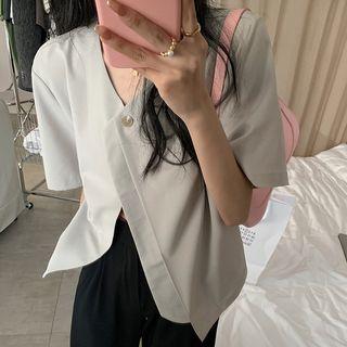 Elbow-sleeve Asymmetrical Jacket