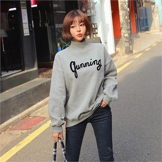 Mock-neck Letter Pullover