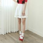 Printed A-line Miniskirt White - One Size
