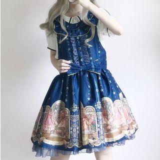 Wide Strap Bear Print A-line Dress