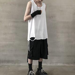 Sleeveless Distressed Tank Top