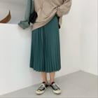 High-waist Midi Accordion Pleat Skirt