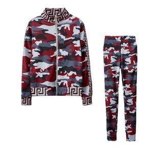 Set: Camo Print Zip Jacket + Pants