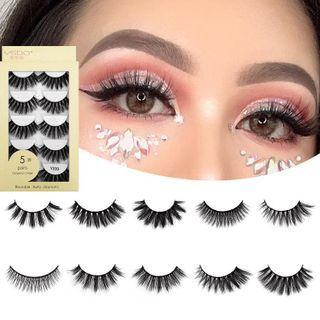 False Eyelashes (5 Pairs) (various Designs)