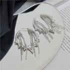 Fringed Hoop Earring 1 Pair - Silver - One Size