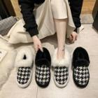 Houndstooth Platform Ankle Snow Boots