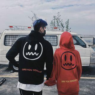 Couple Matching Emoji Print Hoodie