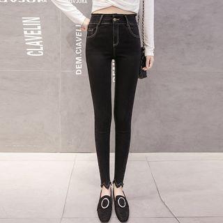 Contrast Stitch Skinny Pants
