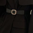 Faux Pearl Elastic Belt Black - One Size