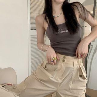 Lettering Camisole Top / Cargo Pants