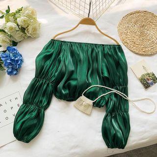 Puff-sleeve Crop Blouse