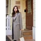 Peaked-lapel Double-breasted Flap-detail Coat