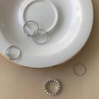 Set Of 5: Twisted Thin Rings Silver - One Size