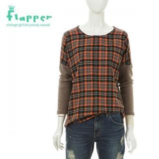 Long-sleeve Plaid-panel Top