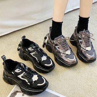 Paneled Platform Chunky Sneakers
