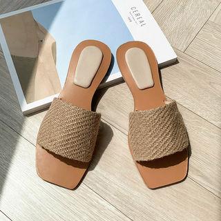 Straw-band Slide Sandals