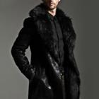 Furry Panel Long Coat