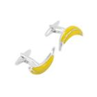 Simple Personality Yellow Banana Cufflinks Silver - One Size