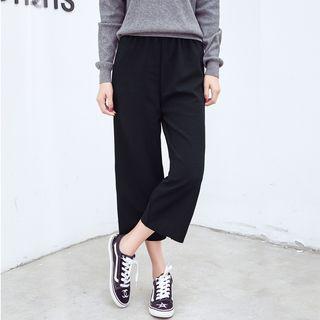 Ribbed Capri Wide Leg Pants