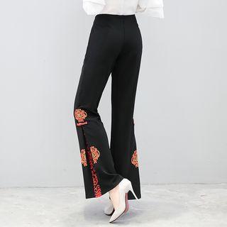 Embroidered Boot Cut Pants