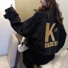 Lettering Denim Jacket / Long-sleeve Midi Sheath Dress