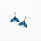 925 Sterling Silver Mermaid Tail Earring Mermaid Tail - Silver & Blue - One Size