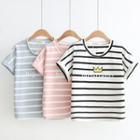 Short-sleeve Lettering Crown Print T-shirt