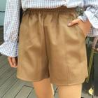 Faux Leather Band Waist Shorts