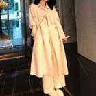 Two Way Woolen Trench Coat With Sash