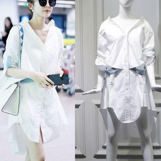 Denim Trim Shirtdress