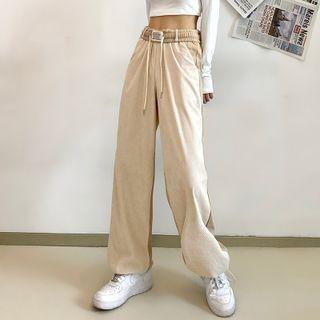 Lettering Patch Two-tone Sweatpants