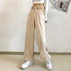 Lettering Patch Two-tone Sweatpants