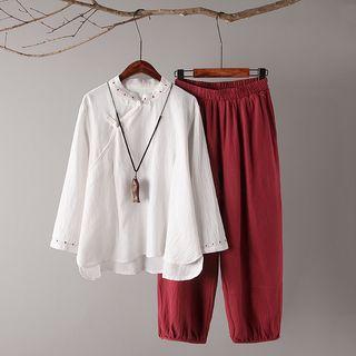 Hanfu Long-sleeve Top / Harem Pants