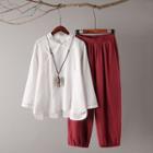 Hanfu Long-sleeve Top / Harem Pants