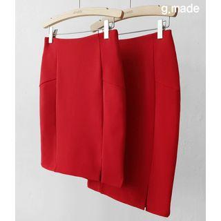Slit-hem Sheath Skirt In 2 Lengths