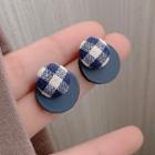 Disc Plaid Alloy Earring